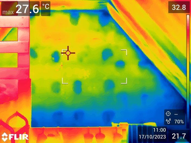 thermal imaging with blue and yellow