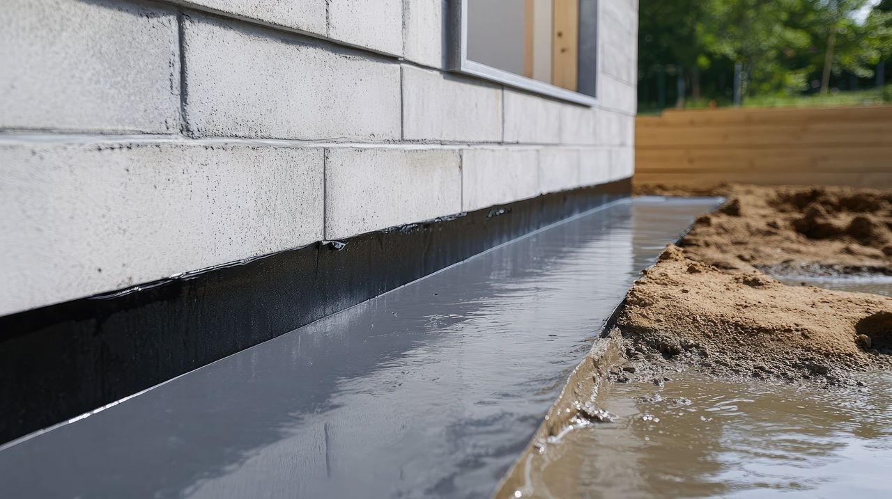 close up of damp proofing